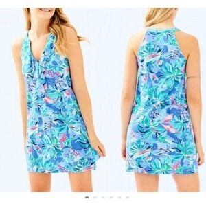 Lily Pulitzer Shay Dress Bennett Blue Celestial  Seas Starfish Size M